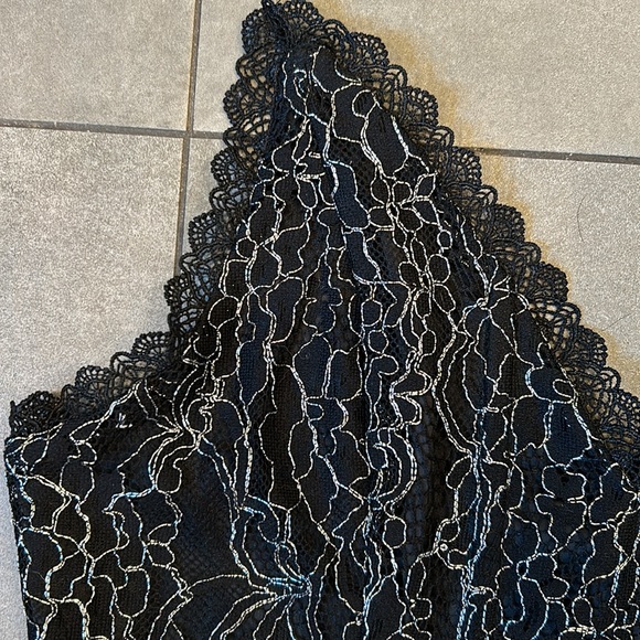 h:ours Black and Silver Corset Top - Picture 3 of 11